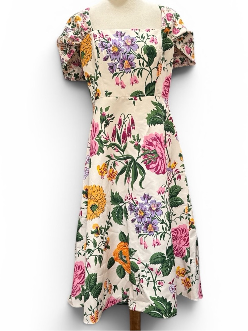 Carolina Herrera Draped Off Shoulder A Line Midi Dress #623 - Picture 6 of 9